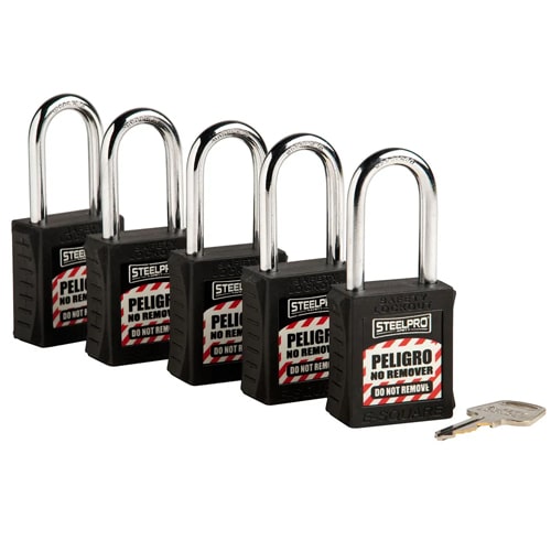 Kit De 5 Candados Mk Steelpro X10 Negro
